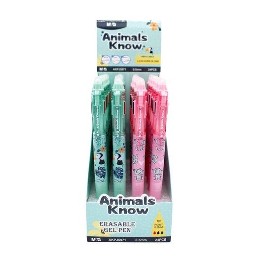 Bolígrafo Borrable 3-1 Rojo/Azul/Negro Animals Planet